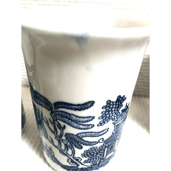Vintage Churchill Blue Willow Tall Mugs Made in England Set Of 5, Coffee Tea Mug - Picture 5 of 5